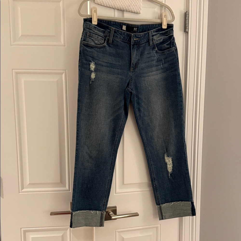 Kut from the Kloth ripped  cuffed Catherine Boyfriend Jeans